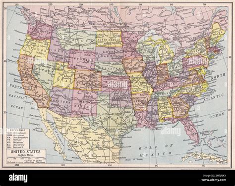 Vintage map of the United States 1930s Stock Photo - Alamy