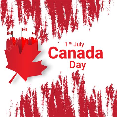 Happy Canada Day Vector Hd PNG Images, Happy Canada Day With Brush ...