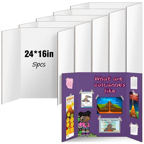 Snapklik.com : 5 Pack Trifold Poster Board, 24" X 16" Double Sided ...