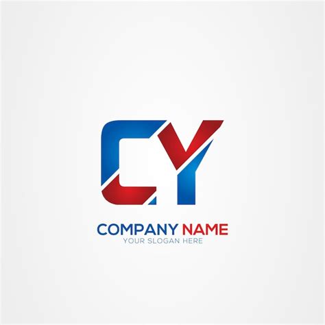 Cy or yc creative modern letters logo design element red and blue ...