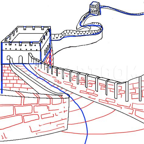 How To Draw The Great Wall Of China, Drawing, Step by Step, by koreacow ...
