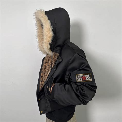 BACCESS (비엑세스) on Instagram: "[no E mosen] Leopard Pattern Fur Hooded ...