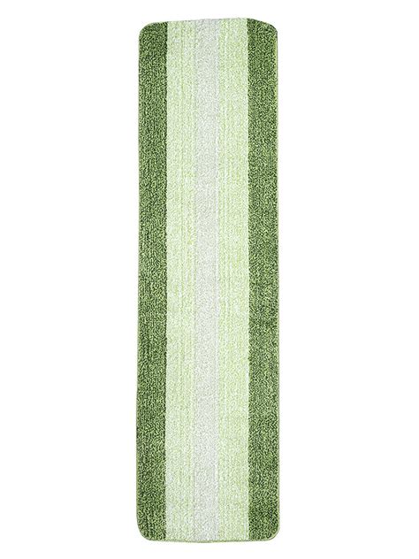 Buy SARAL HOME EASY LIVING Microfiber Striped Anti-Skid Runner (Green ...