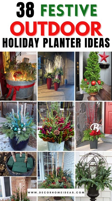 38 Festive Outdoor Holiday Planter Ideas To Add Christmas Cheer To Your ...
