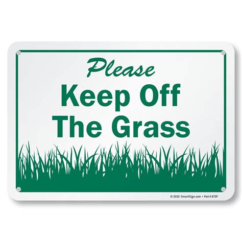 SmartSign"Please Keep Off the Grass" Sign | 7" x 10" Aluminum : Amazon ...