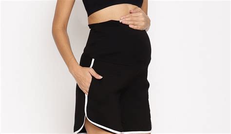 High-rise Summer Maternity Lounge Shorts - Black