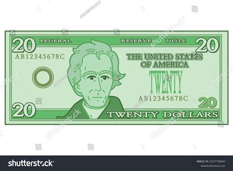 Us 20 Dollar Bill Vector Illustration Stock Vector (Royalty Free ...