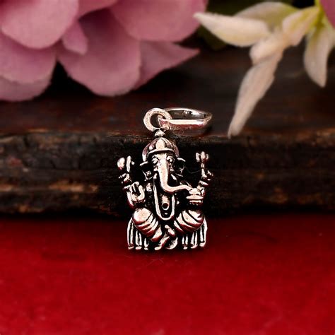 "Lord Ganesha Locket Pendant in Oxidized Silver - Divine Blessings with ...