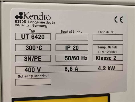 THERMO SCIENTIFIC / HERAEUS / KENDRO UT 6420 used for sale price ...