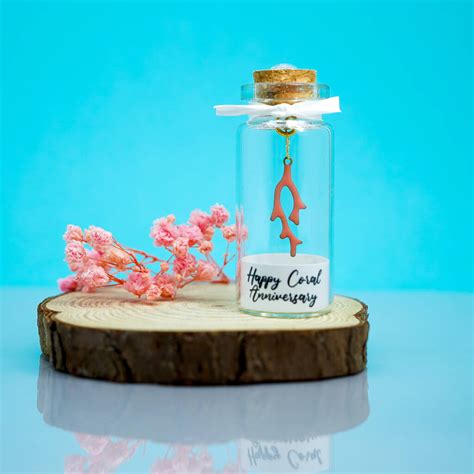 Personalised 35th Coral Anniversary Mini Bottle Gift By Amy's Gift Studio