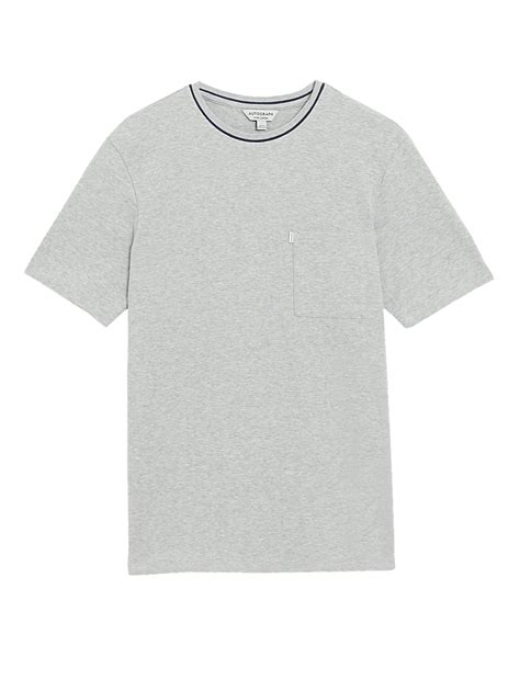 Buy Pure Cotton Textured T-Shirt at Marks & Spencer