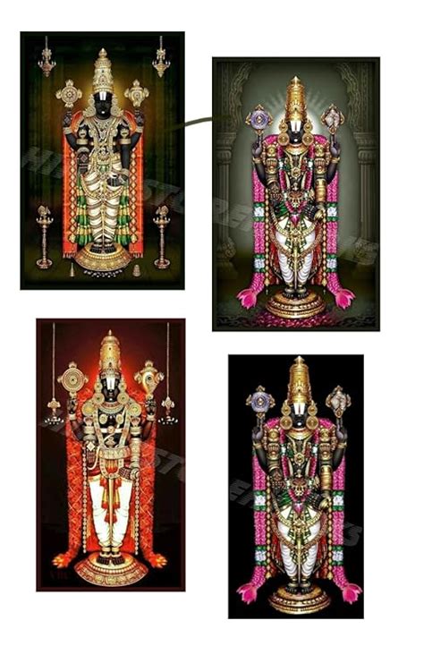 Buy Lord Venkateswara Swami Balaji Wallpapers Pack of 4 (8x6 inch ...