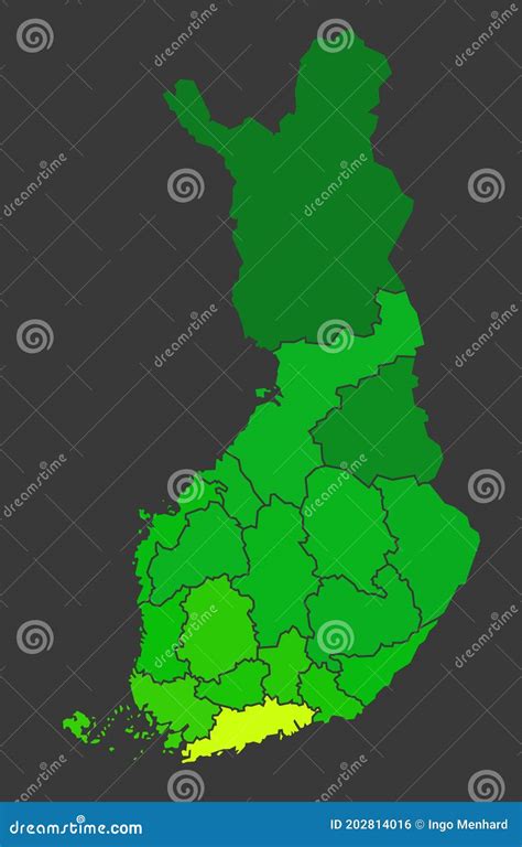 Finland Population Heat Map As Color Density Illustration Stock ...