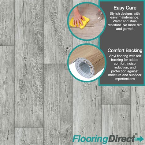 Gray Sheet Vinyl Flooring Grey Wood Effect Anti Slip Vinyl Flooring