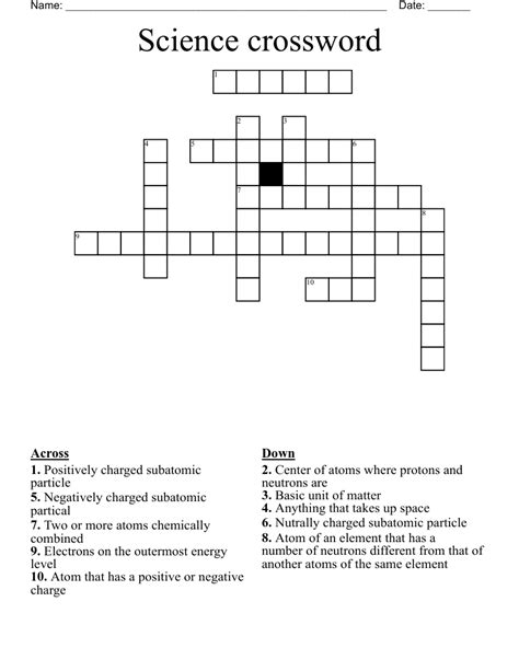 Negatively Charged Particles Crossword - prntbl.concejomunicipaldechinu ...