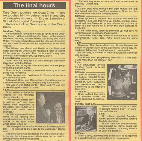 Cary Grant Dies on November 29, 2986 in Davenport, Iowa - The Ultimate ...