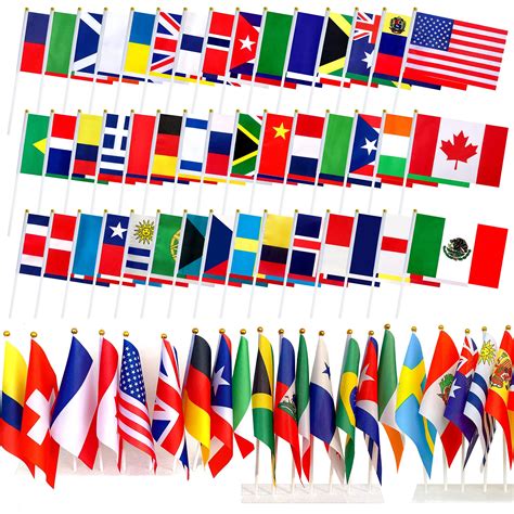 TSMD 200 Countries International World Stick Flag Small Mini Hand Held ...
