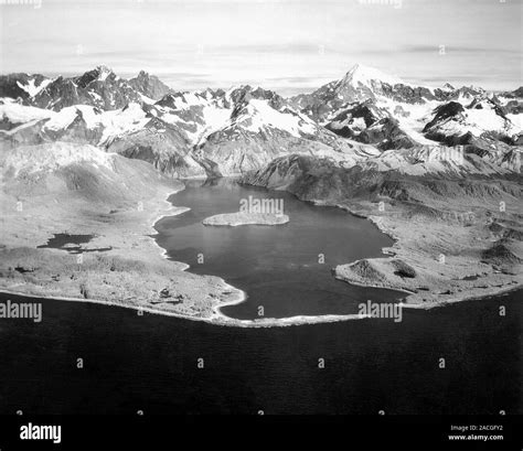 Lituya Bay before 1958 tsunami. Aerial photograph of Lituya Bay, Alaska ...