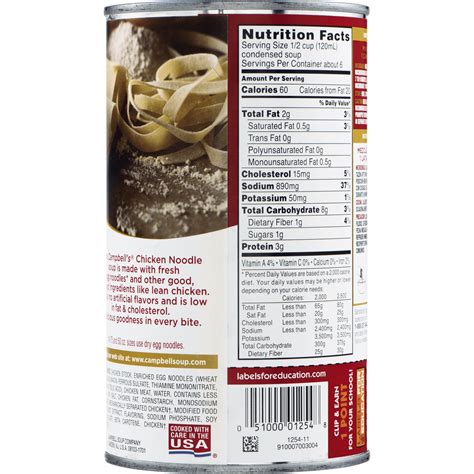 Campbells Chicken Noodle Soup Nutrition
