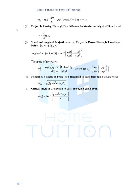 Image result for Calculus Equation for Projectile Motion