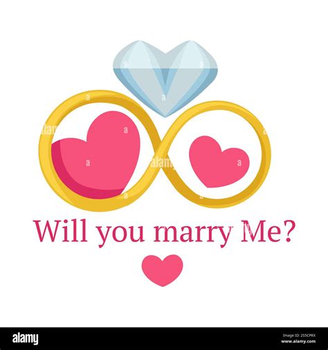 Will you marry me proposal poster with rings symbolizing eternity and ...