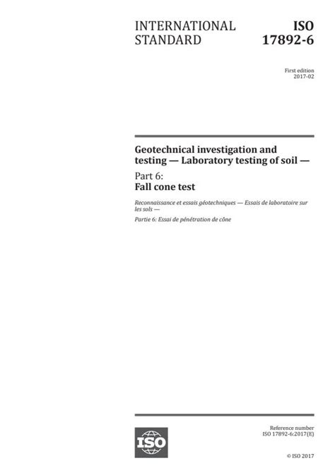 ISO 17892-6:2017 - Geotechnical investigation and testing — Laboratory ...