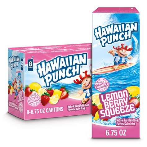 Hawaiian Punch Lemon Berry Squeeze Juice Drink, 6.75 fl oz, 8 Count ...
