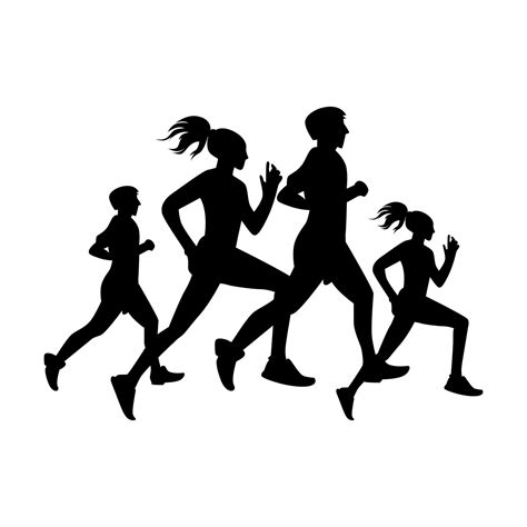 Running people silhouette vector design 17349458 Vector Art at Vecteezy