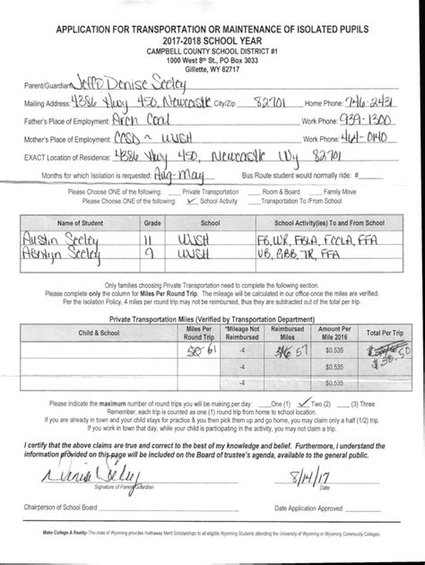 Fillable Online web ccsd k12 wy 'AID Pr ecoi - Campbell County School ...