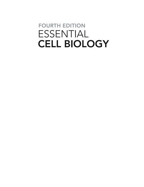 SOLUTION: Essential cell biology 4th edition - Studypool