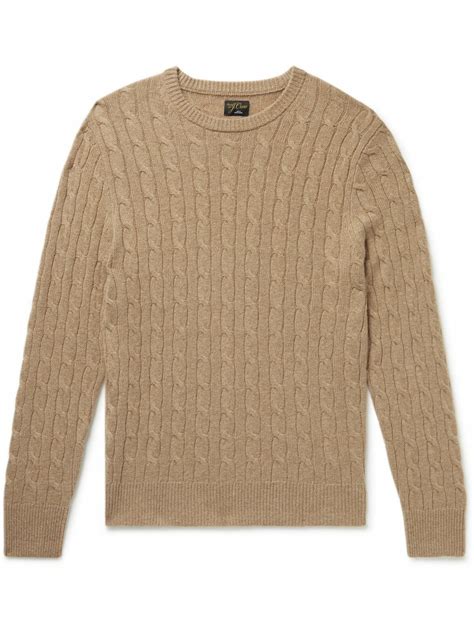 J.Crew - Slim-Fit Cable-Knit Cashmere Sweater - Neutrals J.Crew
