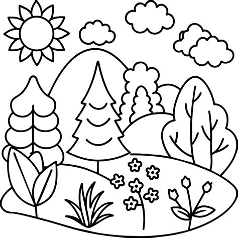 Premium Vector | Natural coloring page