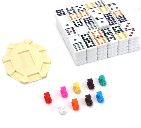 Buy Doreimi Mexican Train Dominoes Set Double 12 Colored Dot Dominos ...