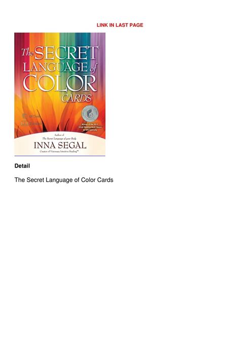 PPT - PDF/READ The Secret Language of Color Cards PowerPoint Presentation - ID:12597460