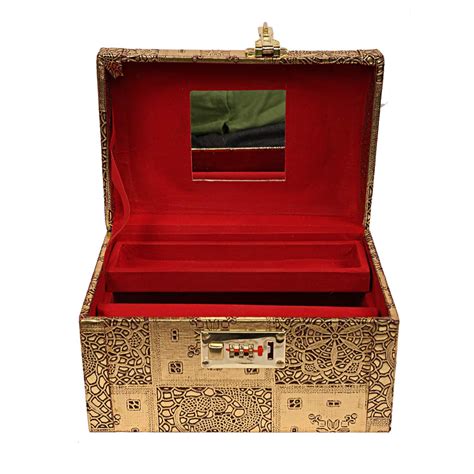 Kuber Industries Wooden Vanity Box with Lock System (Gold) – GlobalBees ...