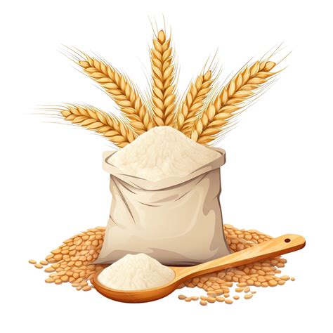 Full Bag Of Flour With Wheat Ears Illustration, Grain, Wheat, Harvest ...