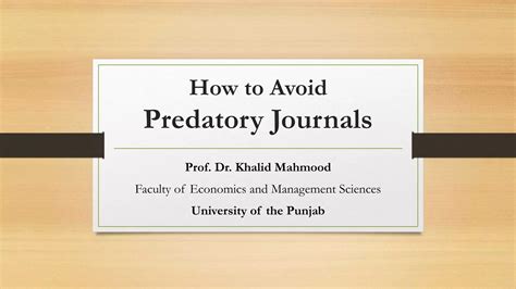 How to avoid predatory journals | PPT