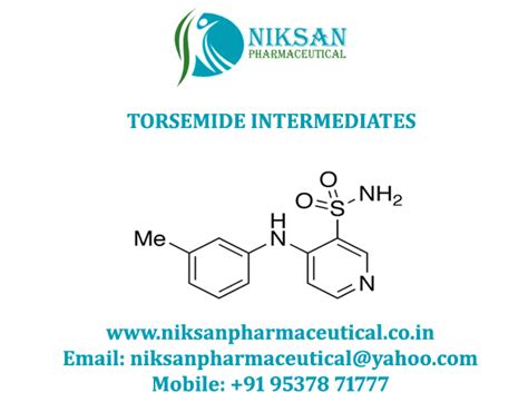 TORSEMIDE INTERMEDIATES Manufacturer in Ankleshwar