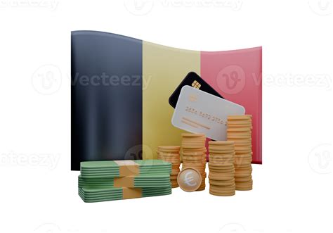 Outstanding 3D render illustration of Belgium flag and currency called ...