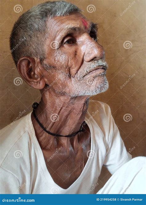 Vadodara, Gujarat 28 May 2021 Indian Village Old Man Editorial Stock ...