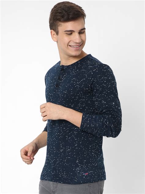 Men'S Henley Neps In Slim Tshirt