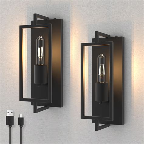 Wall Sconces, Led Lights Battery Operated Wall Lights with USB Charging ...