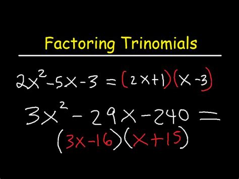 Image result for Factoring Polynomials AX Bx C Using the AC Method