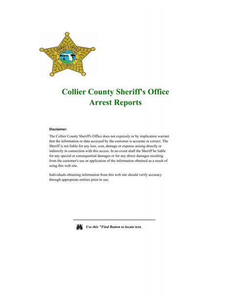 Collier County Sheriff's Office Arrest Reports - PsychSearch