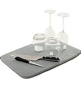 TASMAX dish drying mat for kitchen water absorbent mat drying mat for ...