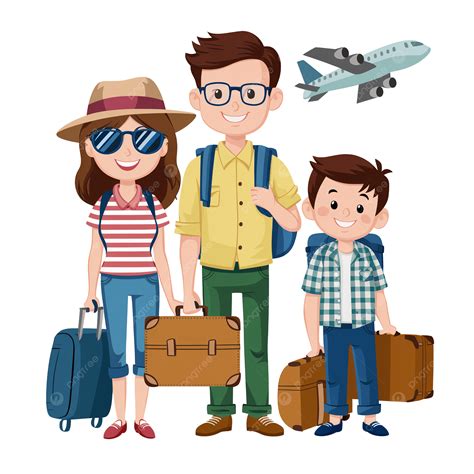 Funny Cartoon About Family Trip, Family Clipart, Cartoon Clipart, Funny ...