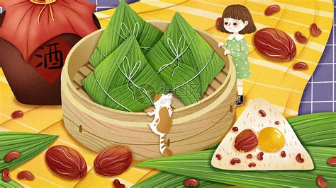 端午节传统节日粽子节插画插画图片下载-正版图片401406241-摄图网