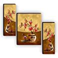SAF paintings Set of 3 Flower Pot UV Textured Paintings for living room ...