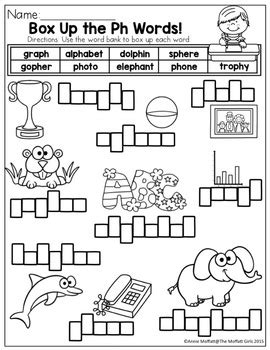 Digraphs (PH Words) NO PREP Packet by The Moffatt Girls | TpT