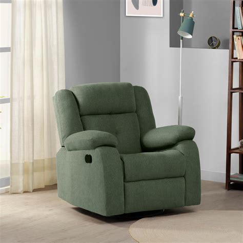 Buy Sleepyhead RX7 Swivel Rocker Recliner Green Fabric On...
